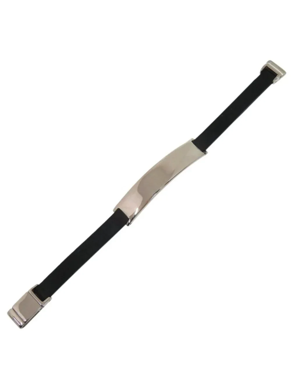 Gucci Rubber 925 Sterling Silver Black Bracelet